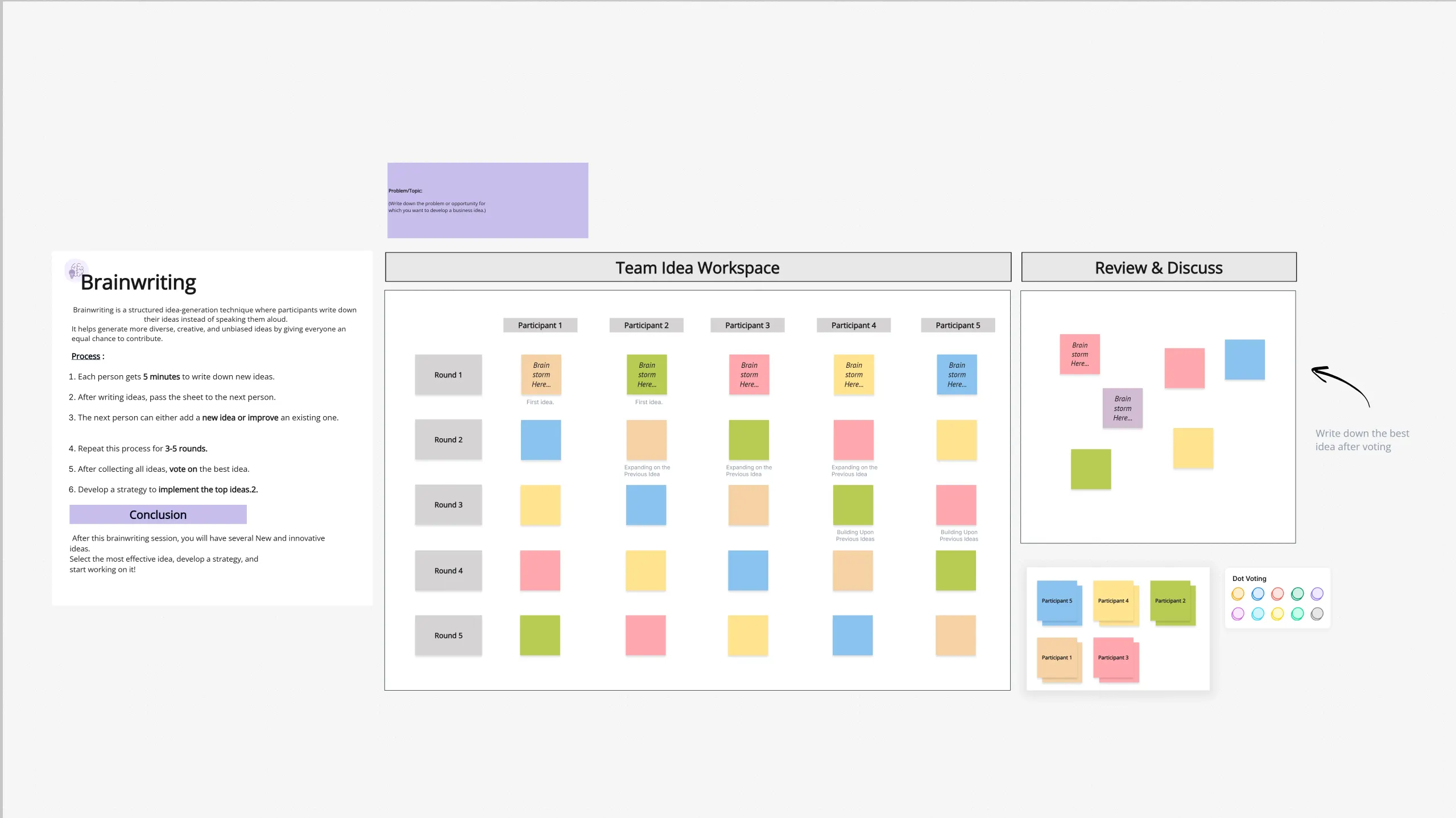 Brainwriting Template